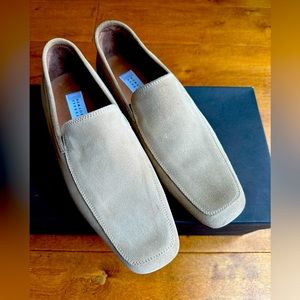 Barney’s Suede Loafers - NEW (fits like a size 9! Tan; Made in Italy)